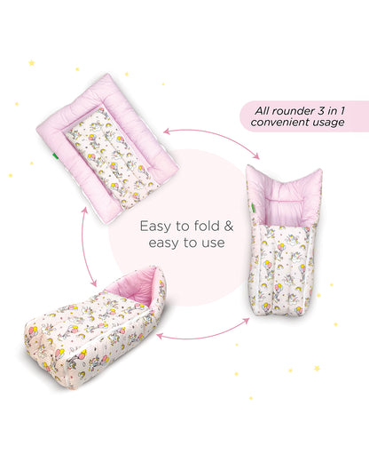 nuluv Baby Carrier Nest-100% Cotton With Antimicrobial & Hypoallergenic Filling-Unicorn-Newborn Bed
