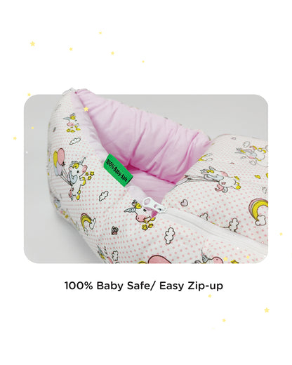 nuluv Baby Carrier Nest-100% Cotton With Antimicrobial & Hypoallergenic Filling-Unicorn-Newborn Bed