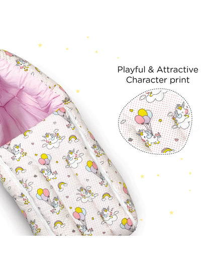 nuluv Baby Carrier Nest-100% Cotton With Antimicrobial & Hypoallergenic Filling-Unicorn-Newborn Bed