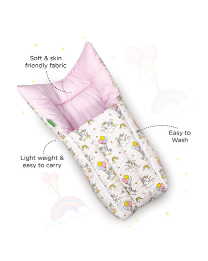 nuluv Baby Carrier Nest-100% Cotton With Antimicrobial & Hypoallergenic Filling-Unicorn-Newborn Bed