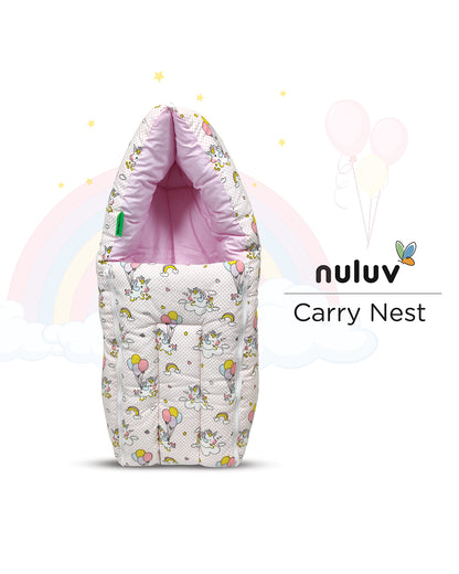 nuluv Baby Carrier Nest-100% Cotton With Antimicrobial & Hypoallergenic Filling-Unicorn-Newborn Bed