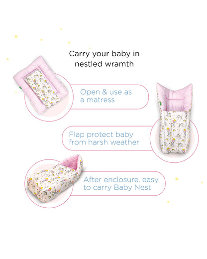nuluv Baby Carrier Nest-100% Cotton With Antimicrobial & Hypoallergenic Filling-Unicorn-Newborn Bed