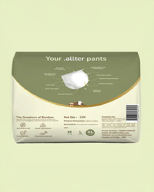 Allter Baby Feet Diaper Pants-Extra Large (16Kg+)-With Wetness Indicator