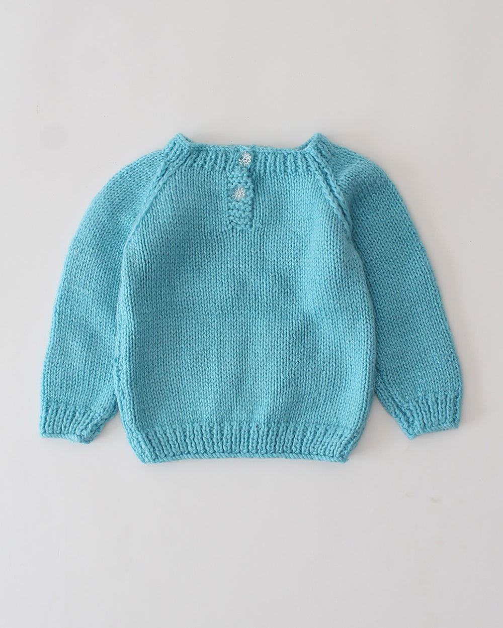 BABY L セーター　新品未開封 No８ Woonie Blue Sweater-Car Embroidered-Acrylic Handmade-For Infants
