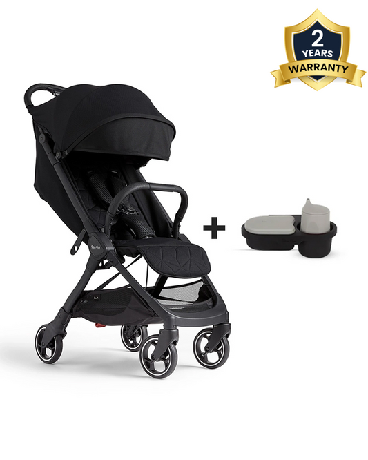 Silver Cross Clic Stroller-With Snack Tray-Cabin Friendly-One Hand Fold-For 0 to 4Y (Upto 22 kg)-Space