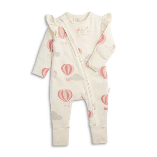 Tiny Twig Pink Sleepsuit-Fly With Me-GOTS Certified Organic Cotton-For Infants