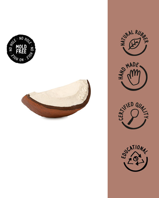 Oli & Carol Coco The Coconut-Natural Rubber Teether-Soft & Flexible-0M+