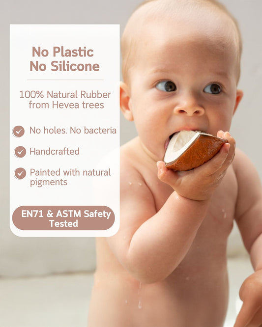 Oli & Carol Coco The Coconut-Natural Rubber Teether-Soft & Flexible-0M+