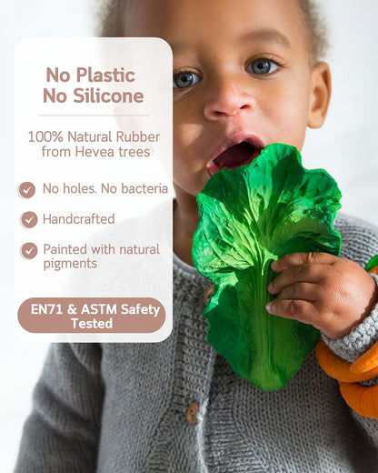 Oli & Carol Kendall The Kale-Natural Rubber Teether-Soft & Flexible-0M+