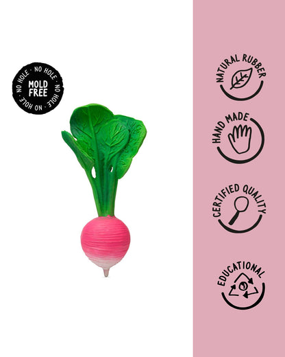 Oli & Carol Ramona The Radish-Natural Rubber Teether-Soft & Flexible-0M+