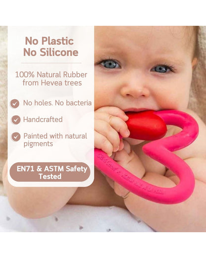 Oli & Carol x ARP The Heart-Natural Rubber Teether-Soft & Flexible-0M+
