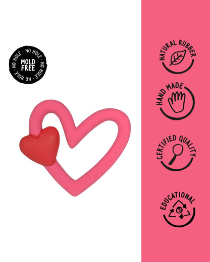 Oli & Carol x ARP The Heart-Natural Rubber Teether-Soft & Flexible-0M+