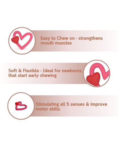 Oli & Carol x ARP The Heart-Natural Rubber Teether-Soft & Flexible-0M+
