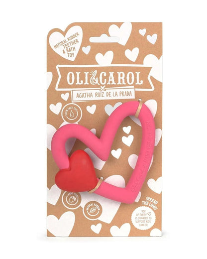 Oli & Carol x ARP The Heart-Natural Rubber Teether-Soft & Flexible-0M+