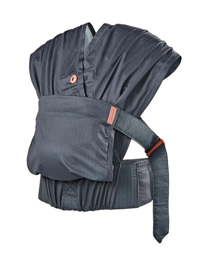 Infantino Hug & Cuddle Adjustable Hybrid Wrap Carrier-Pre Formed Wrap for Easy Wear-With Expandable Front Pocket-Waist Belt & Adjustable Padded Back Support-Upto 3 to 11.5 Kg-Black