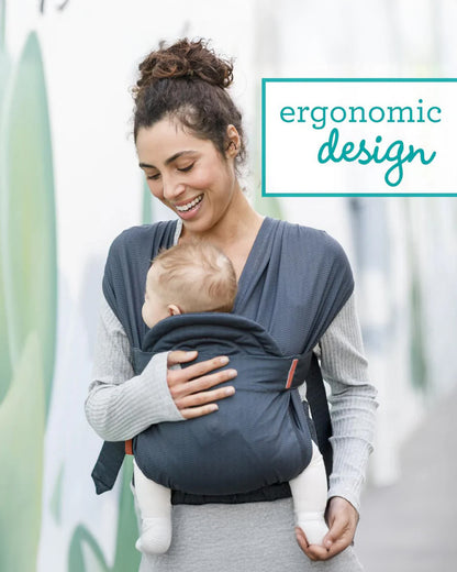 Infantino Hug & Cuddle Adjustable Hybrid Wrap Carrier-Pre Formed Wrap for Easy Wear-With Expandable Front Pocket-Waist Belt & Adjustable Padded Back Support-Upto 3 to 11.5 Kg-Black