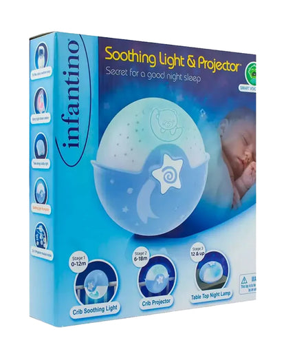 Infantino Watch Over Me Soothing Night Light, Projector & Bed Side Lamp-For a Calm Sleep-Blue-0M+