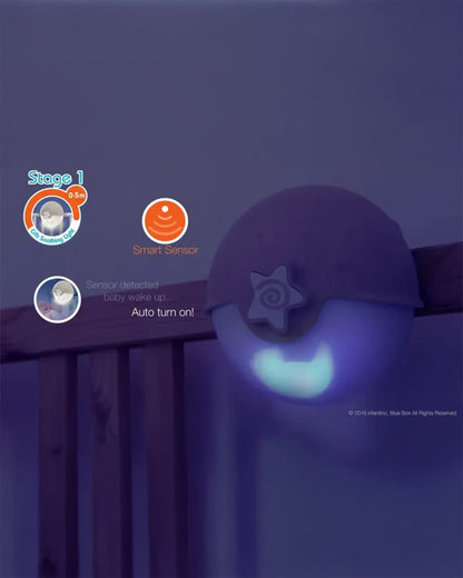 Infantino Watch Over Me Soothing Night Light, Projector & Bed Side Lamp-For a Calm Sleep-Blue-0M+