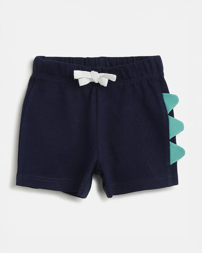 Chicco Orange & Navy Blue T-shirt & Shorts Set-Cotton-Printed-For Infants