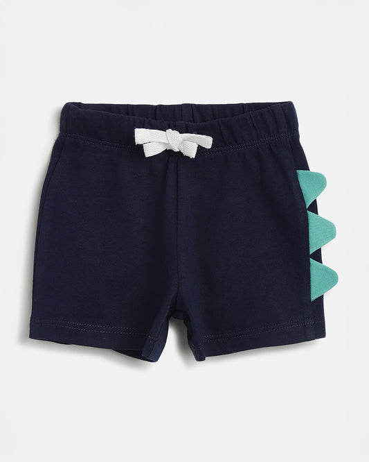 Chicco Orange & Navy Blue T-shirt & Shorts Set-Cotton-Printed-For Infants