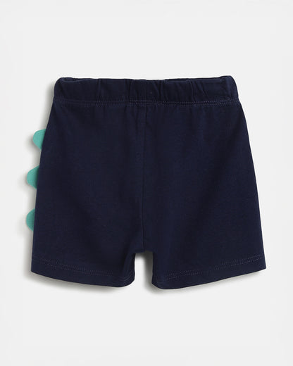 Chicco Orange & Navy Blue T-shirt & Shorts Set-Cotton-Printed-For Infants