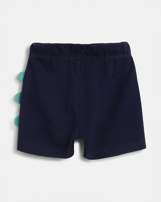 Chicco Orange & Navy Blue T-shirt & Shorts Set-Cotton-Printed-For Infants