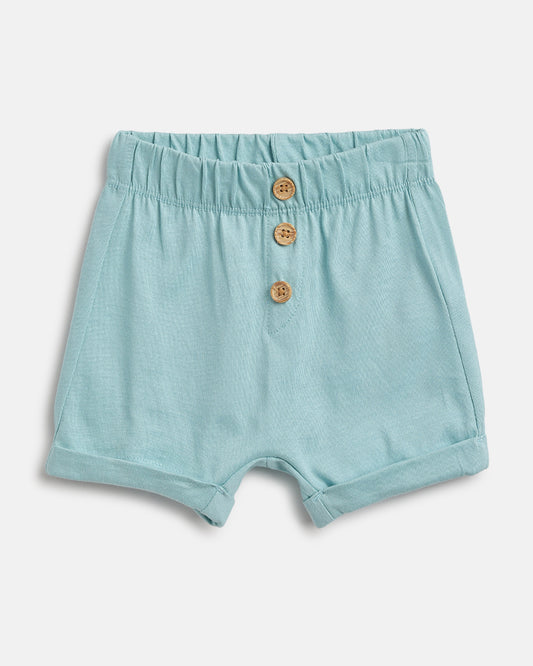 Chicco Sea Green T-shirt & Shorts Set-Cotton-Printed-For Infants