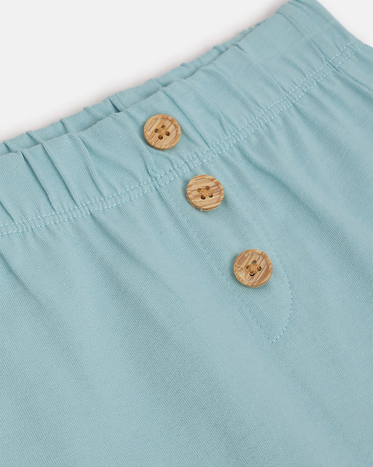 Chicco Sea Green T-shirt & Shorts Set-Cotton-Printed-For Infants