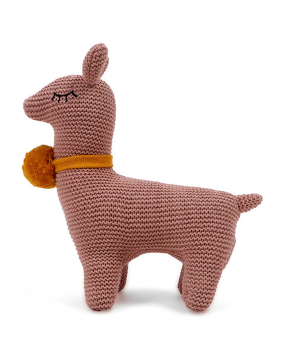 Pluchi Pale Pink Sweet Llama Soft Toy-Promotes Tactile Stimulation-Easily Washable-Knitted Soft Toy-Plush Cuddly Toy For Newborn