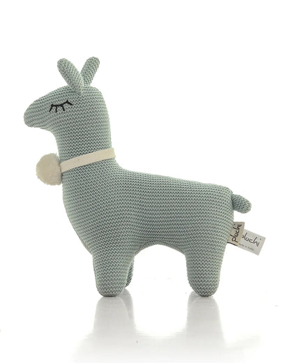 Pluchi Baby Blue Sweet Llama Soft Toy-Promotes Tactile Stimulation-Easily Washable-Knitted Soft Toy-Plush Cuddly Toy For Newborn