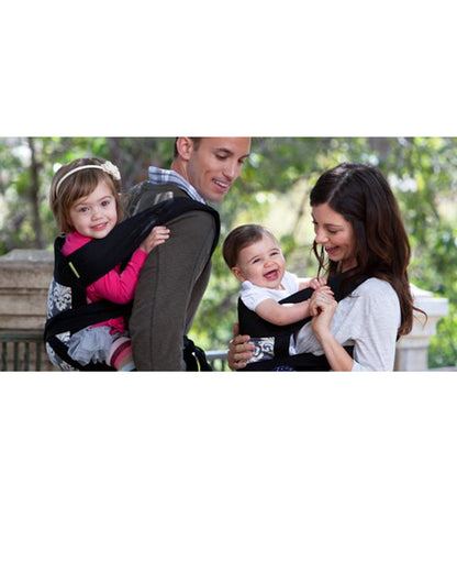 Infantino Sash Mei Tai Baby Carrier-3 Positions Carry-With Padded Shoulder Straps & Head Support-Includes Removable Hood-For 0M+ (3.6 to 16.3 Kg)-Black