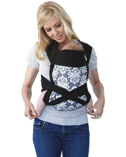 Infantino Sash Mei Tai Baby Carrier-3 Positions Carry-With Padded Shoulder Straps & Head Support-Includes Removable Hood-For 0M+ (3.6 to 16.3 Kg)-Black
