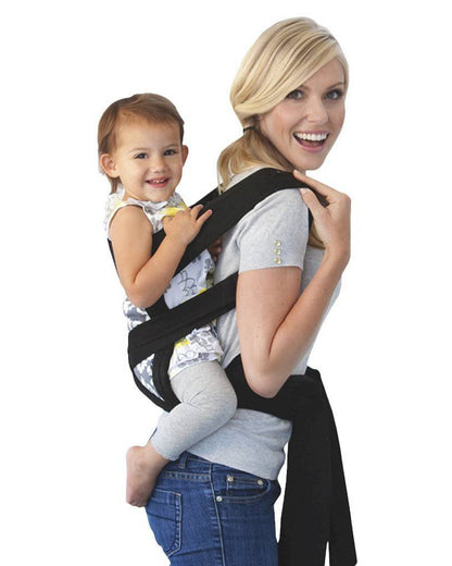 Infantino Sash Mei Tai Baby Carrier-3 Positions Carry-With Padded Shoulder Straps & Head Support-Includes Removable Hood-For 0M+ (3.6 to 16.3 Kg)-Black
