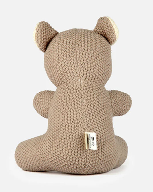 Bambini Almond Harry Bear Knitted Soft Toy-Improves Tactile Stimulation-Plush Cuddly Toy For Newborn