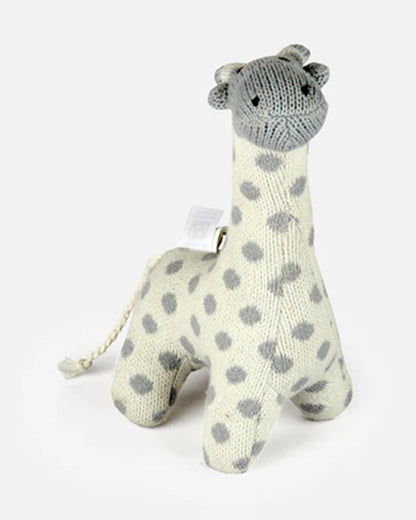 Bambini Baby Blue Dusty Giraffe Knitted Soft Toy-Improves Tactile Stimulation-Plush Cuddly Toy For Newborn