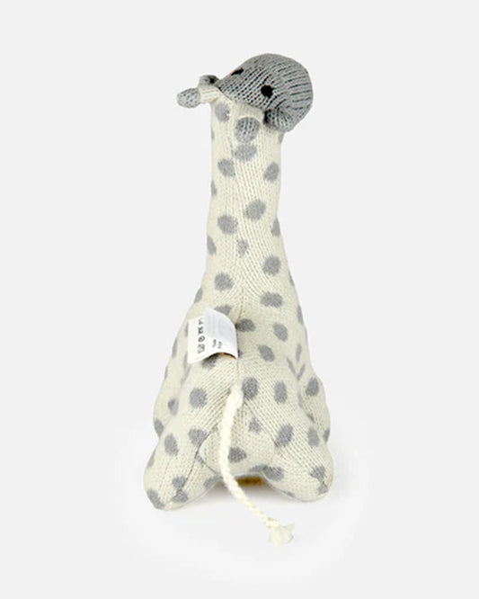 Bambini Baby Blue Dusty Giraffe Knitted Soft Toy-Improves Tactile Stimulation-Plush Cuddly Toy For Newborn