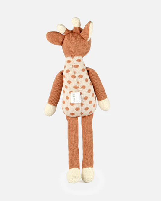 Bambini Musk Melon Dotty Giraffe Knitted Soft Toy-Improves Tactile Stimulation-Plush Cuddly Toy For Newborn