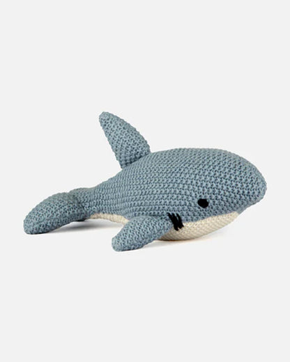 Bambini Sterling Blue Tee Fish Knitted Soft Toy-Improves Tactile Stimulation-Plush Cuddly Toy For Newborn