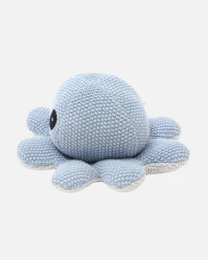 Bambini Sterling Blue Jelly Octopus Knitted Soft Toy-Improves Tactile Stimulation-Plush Cuddly Toy For Newborn