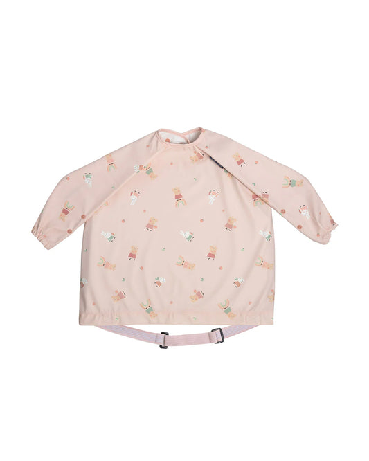 Bibado Long Sleeve Coverall Shirt Weaning Bib-Stain & Water Proof-Peppa Pig Print-Pink-For Infants