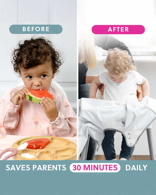 Bibado Long Sleeve Coverall Shirt Weaning Bib-Stain & Water Proof-Peppa Pig Print-Pink-For Infants