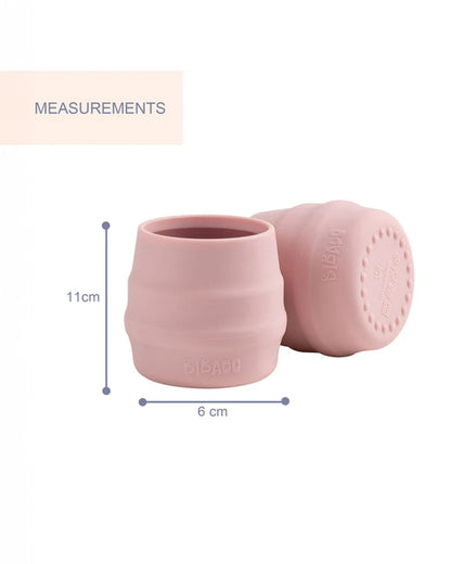 Bibado Sippit-Anti Slip-Silicone-Open Drinking Cup-Blush-Pack of 2-For Infants