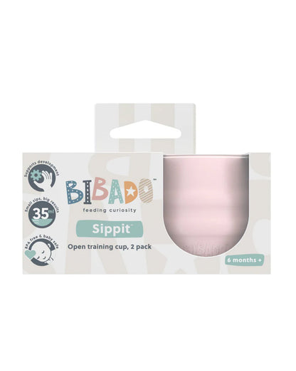 Bibado Sippit-Anti Slip-Silicone-Open Drinking Cup-Blush-Pack of 2-For Infants