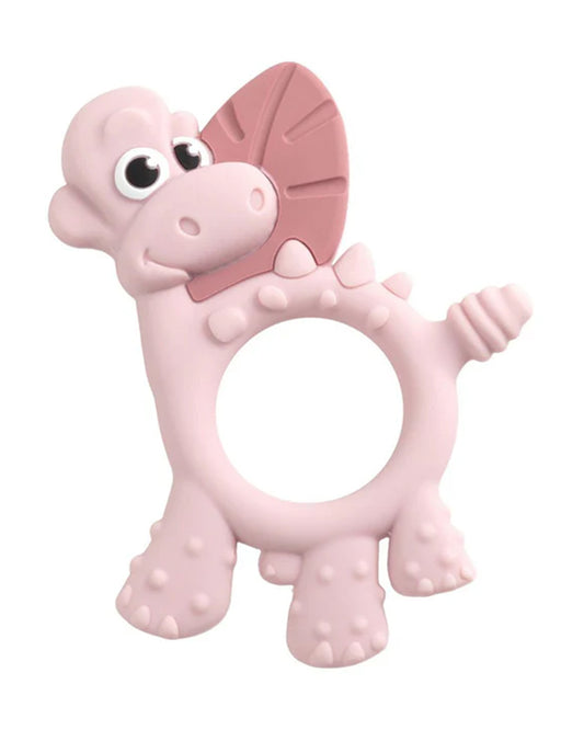 Bibado Dotty the Dinosaur-Silicone-Multi Sensory Teether-Blush-3m+