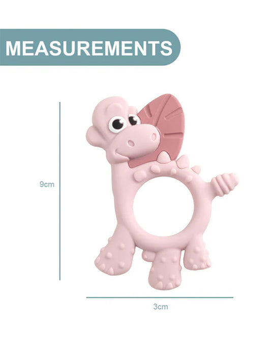 Bibado Dotty the Dinosaur-Silicone-Multi Sensory Teether-Blush-3m+