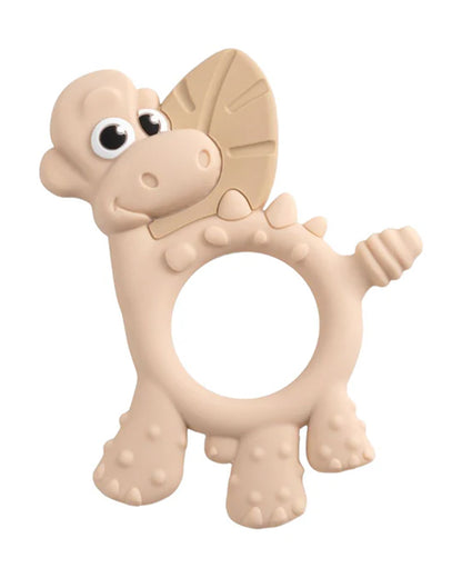 Bibado Dotty the Dinosaur-Silicone-Multi Sensory Teether-Fawn-3m+