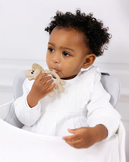 Bibado Dotty the Dinosaur-Silicone-Multi Sensory Teether-Fawn-3m+