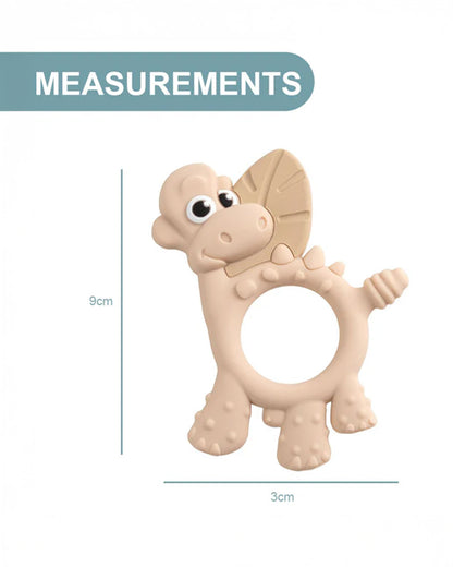 Bibado Dotty the Dinosaur-Silicone-Multi Sensory Teether-Fawn-3m+