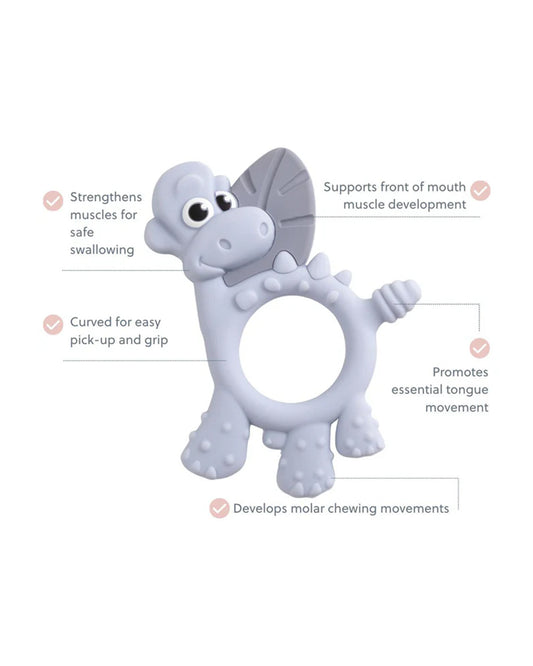 Bibado Dotty the Dinosaur-Silicone-Multi Sensory Teether-Mist-3m+