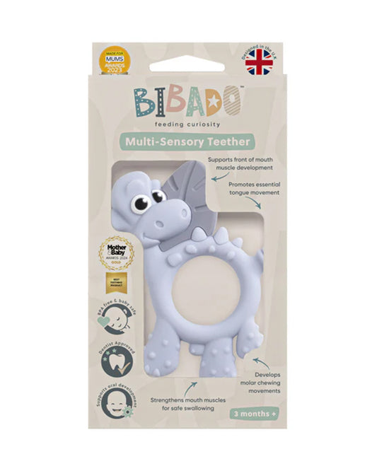 Bibado Dotty the Dinosaur-Silicone-Multi Sensory Teether-Mist-3m+